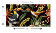 Load image into Gallery viewer, Tropical bird botanical floral fabric peel and stick wallpaper pattern size template
