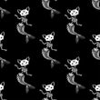 Load image into Gallery viewer, Skeleton Fabric, Kitten Mermaid Material, Gothic Textiles, Goth Design, Halloween Cloth, Maximalist Fabric, Dark Pattern, Fabric By The Yard
