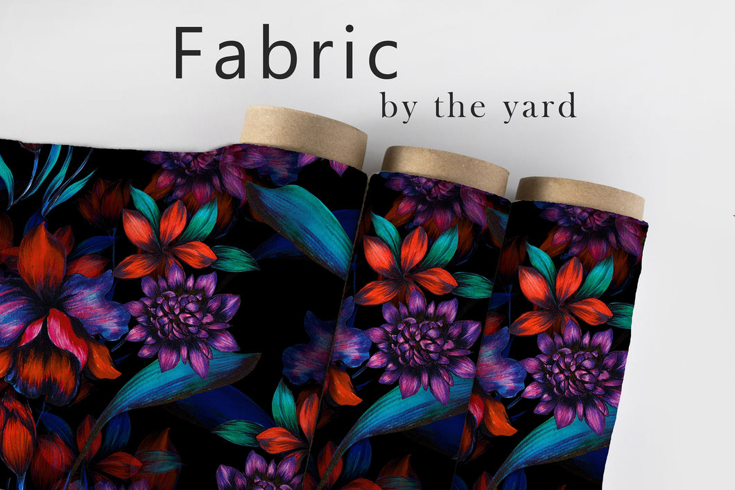 Lonmay Place Dark Floral Fabric by the Yard