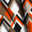 Load image into Gallery viewer, Retro Fabric, Mid Century Modern Material, Geometric Textiles, Vintage Design, Argyle Cloth, Orange and Grey Pattern, Fabric By The Yard
