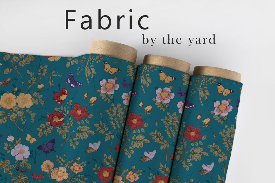 Farmhouse Fabric, Botanical Material, Floral Textiles, French Country Design, Vintage Cloth, Cottage Pattern, Fabric By The Yard