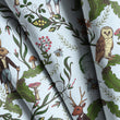 Load image into Gallery viewer, Victorian Fabric, Fairytale Material, Woodland Animals Design, Enchanted Forest Pattern, Cottagecore Textiles, Fabric By the Yard
