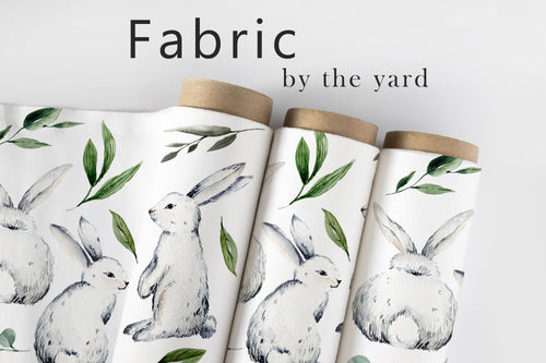 Bunny Fabric, Rabbit Material, Farmhouse Textiles, Country Design, Vintage Cloth, Cottage Pattern, Botanical Watercolor, Fabric By The Yard