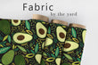 Load image into Gallery viewer, Avocado Fabric, Fruit Material, Vintage Design, Mid Century Modern Pattern, Retro Textiles, Fabric By the Yard
