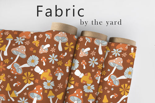 Cottagecore Fabric, Mushroom Material, Botanical Textiles, Forest Design, Fairytale Fabric, Upholstery Material, Fabric by The Yard