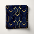 Load image into Gallery viewer, Art Deco Fabric, Navy and Gold Material, Geometric Textiles, Elegant Design, Vintage Fabric, Upholstery Material, Fabric by The Yard
