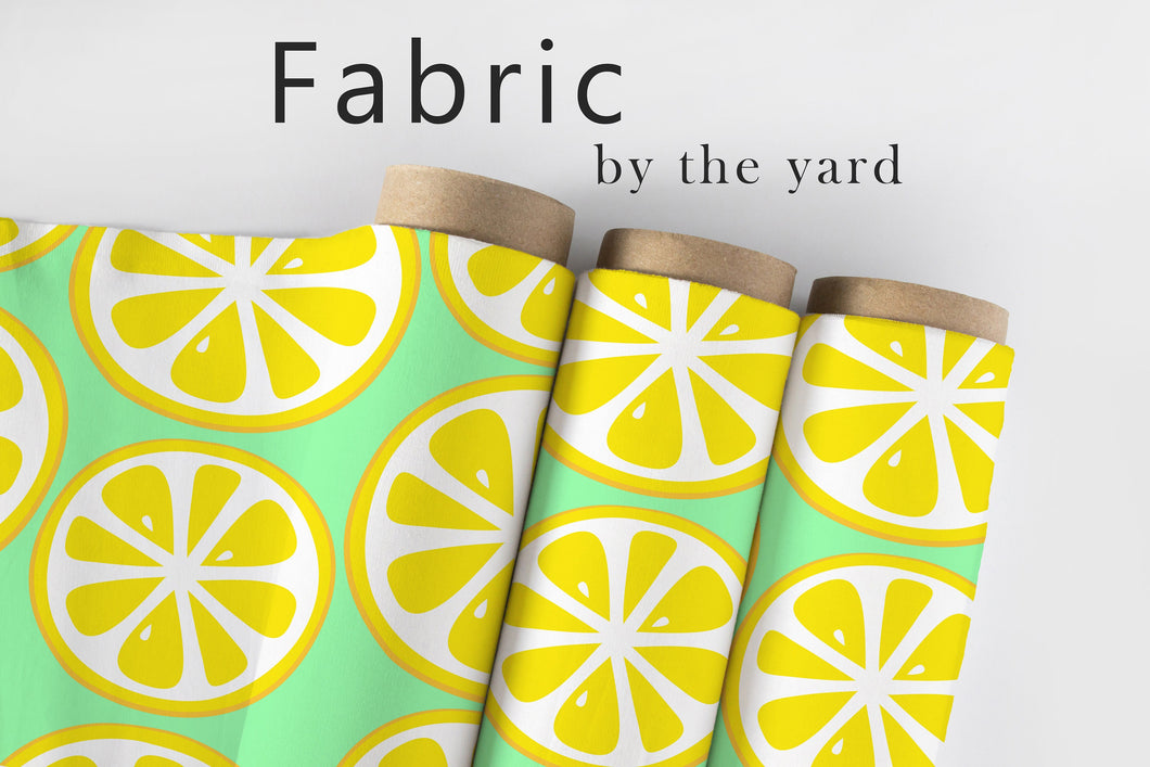 Lemon Fabric, Citrus Fruit Material, Summer Textiles, Food Design, Vintage Cloth, Retro Fabric, 60s Kitchen Pattern, Fabric By The Yard