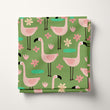 Load image into Gallery viewer, Retro Fabric, Floral Material, Flamingo Textiles, Tropical Design, Botanical Cloth, Vintage Fabric, Mid Century Pattern, Fabric By The Yard
