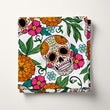 Load image into Gallery viewer, Skeleton Fabric, Sugar Skull Material, Gothic Textiles, Goth Design, Floral Cloth, Maximalist Fabric, Botanical Pattern, Fabric By The Yard
