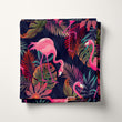Load image into Gallery viewer, Retro Fabric, Palm Material, Flamingo Textiles, Tropical Design, Botanical Cloth, Vintage Fabric, Mid Century Pattern, Fabric By The Yard
