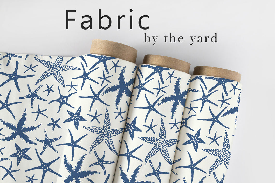 Starfish Fabric, Nautical Material, Beach House Textiles, Tropical Design, Seaside Fabric, Upholstery Material, Fabric by The Yard