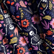 Load image into Gallery viewer, Skeleton Fabric, Sugar Skull Material, Gothic Textiles, Goth Design, Halloween Cloth, Maximalist Fabric, Bones Pattern, Fabric By The Yard
