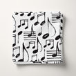 Load image into Gallery viewer, Music Notes Fabric, Musician Material, Musical Textiles, Black and White Design, Music Room Cloth, Writing Music Fabric, Fabric By The Yard
