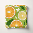 Load image into Gallery viewer, Lemon Fabric, Citrus Fruit Material, Summer Textiles, Food Design, Vintage Cloth, Retro Fabric, 60s Kitchen Pattern, Fabric By The Yard
