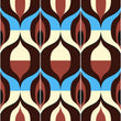 Load image into Gallery viewer, Retro Fabric, Mid Century Modern Material, Geometric Textiles, Vintage Design, MCM Cloth, Blue and Brown Pattern, Fabric By The Yard
