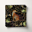 Load image into Gallery viewer, Cheetah Fabric, Eclectic Material, Jungle Textiles, Maximalist Design, Moody Cloth, Black and Gold Pattern, Fabric By The Yard
