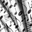 Load image into Gallery viewer, Music Notes Fabric, Musician Material, Musical Textiles, Black and White Design, Music Room Cloth, Writing Music Fabric, Fabric By The Yard
