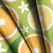 Load image into Gallery viewer, Lemon Fabric, Citrus Fruit Material, Summer Textiles, Food Design, Vintage Cloth, Retro Fabric, 60s Kitchen Pattern, Fabric By The Yard
