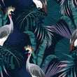 Load image into Gallery viewer, Tropical Fabric, Palm Material, Peacock Textiles, Botanical Design, Floral Cloth, Vintage Fabric, Coastal Pattern, Fabric By The Yard
