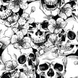 Load image into Gallery viewer, Gothic Fabric, Skull Material, Spooky Bones Textiles, Goth Design, Halloween Cloth, Maximalist Fabric, Bones Pattern, Fabric By The Yard

