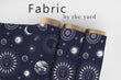Load image into Gallery viewer, Celestial Fabric, Ethereal Material, Moon dan stars Textiles, Astronomy Design, Moody Astrology Cloth, Fantasy Fabric, Fabric By The Yard
