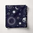 Load image into Gallery viewer, Celestial Fabric, Ethereal Material, Moon dan stars Textiles, Astronomy Design, Moody Astrology Cloth, Fantasy Fabric, Fabric By The Yard
