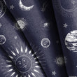 Load image into Gallery viewer, Celestial Fabric, Ethereal Material, Moon dan stars Textiles, Astronomy Design, Moody Astrology Cloth, Fantasy Fabric, Fabric By The Yard
