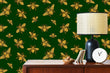 Load image into Gallery viewer, Crochet Bee Wallpaper, Insect Wallpaper, Bumble Bee Hive Wallpaper, Dark Moody Wallpaper, Peel and Stick Wallpaper, Fabric Wallpaper
