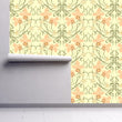 Load image into Gallery viewer, Victorian Wallpaper, Antique Floral Wallpaper, Vintage Wallpaper, Pink Floral Wallpaper, Peel and Stick Wallpaper, Fabric Wallpaper
