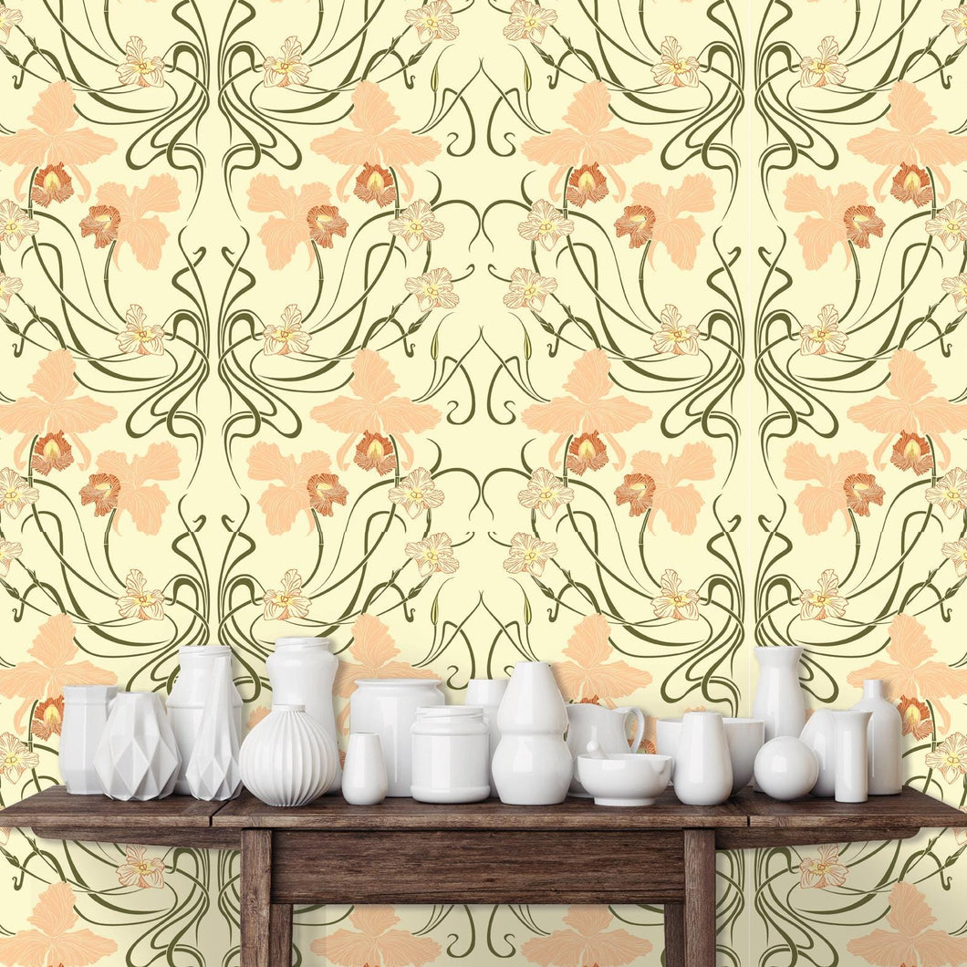 Victorian Wallpaper, Antique Floral Wallpaper, Vintage Wallpaper, Pink Floral Wallpaper, Peel and Stick Wallpaper, Fabric Wallpaper