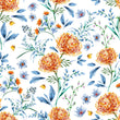 Load image into Gallery viewer, Floral Wallpaper, Watercolor Wallpaper, Flower Wallpaper, Botanical Wallpaper, Cottage Wallpaper, Peel and Stick Wallpaper, Fabric Wallpaper
