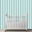 Load image into Gallery viewer, Teal Striped Wallpaper, Cabana Blue Wallpaper, Large Stripes Wallpaper, Coastal Wallpaper, Nautical Wallpaper, Peel &amp; Stick Wallpaper
