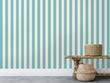 Load image into Gallery viewer, Teal Striped Wallpaper, Cabana Blue Wallpaper, Large Stripes Wallpaper, Coastal Wallpaper, Nautical Wallpaper, Peel &amp; Stick Wallpaper
