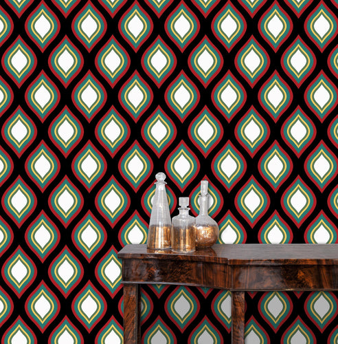 Mid Century Modern Wallpaper, Mid Mod Geometric Wallpaper, Retro Wallpaper, Vintage Wallpaper, MCM Wallpaper, Peel & Stick Wallpaper