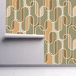 Load image into Gallery viewer, Mid Century Modern Wallpaper, Vintage Wallpaper, Retro Wallpaper, Geometric Wallpaper, MCM Wallpaper, Peel &amp; Stick Wallpaper
