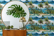 Load image into Gallery viewer, Tropical Beach Wallpaper, Hawaiian Wallpaper, Vintage Wallpaper, Retro Palm Tree Wallpaper, Beach House Wallpaper, Peel &amp; Stick Wallpaper
