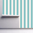 Load image into Gallery viewer, Teal Striped Wallpaper, Cabana Blue Wallpaper, Large Stripes Wallpaper, Coastal Wallpaper, Nautical Wallpaper, Peel &amp; Stick Wallpaper

