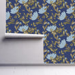 Load image into Gallery viewer, Blue Floral Wallpaper, Flower Wallpaper, Cottage Wallpaper, Farmhouse Wallpaper, Garden Wallpaper, Peel &amp; Stick Wallpaper
