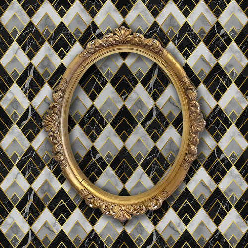 Art Deco Wallpaper, Black and Gold Wallpaper, Geometric Wallpaper, Marbled Wallpaper, Elegant Wallpaper, Removable Peel & Stick Wallpaper