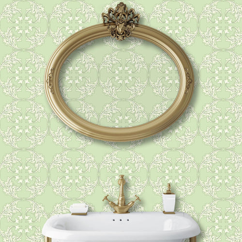 Victorian Wallpaper, Botanical Wallpaper, Antique Wallpaper, Vintage Wallpaper, Green Subtle Wallpaper, Peel & Stick Wallpaper