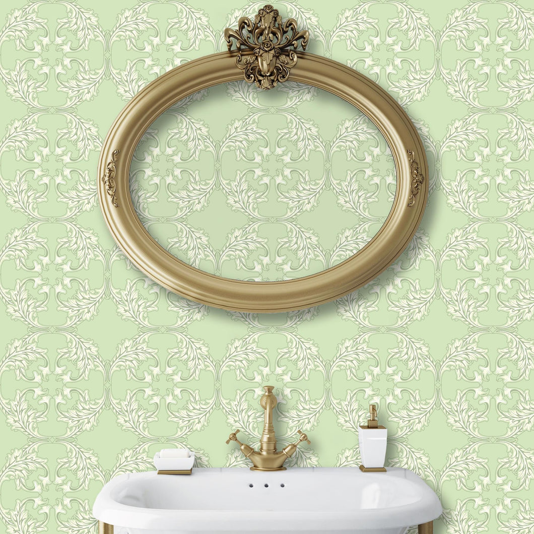 Victorian Wallpaper, Botanical Wallpaper, Antique Wallpaper, Vintage Wallpaper, Green Subtle Wallpaper, Peel & Stick Wallpaper