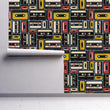 Load image into Gallery viewer, Vintage Wallpaper, Tape Cassette Wallpaper, Retro Wallpaper, Eclectic Wallpaper, Music Wallpaper, 80&#39;s Wallpaper, Peel &amp; Stick Wallpaper
