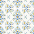 Load image into Gallery viewer, Abstract Floral Wallpaper, Blue and Yellow Wallpaper, Geometric Wallpaper, Farmhouse Wallpaper, Neutral Wallpaper, Peel &amp; Stick Wallpaper

