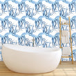 Load image into Gallery viewer, Octopus Wallpaper, Nautical Wallpaper, Beach House Wallpaper, Coastal Sea Creatures Wallpaper, Blue Squid Removable Peel &amp; Stick Wallpaper
