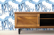 Load image into Gallery viewer, Octopus Wallpaper, Nautical Wallpaper, Beach House Wallpaper, Coastal Sea Creatures Wallpaper, Blue Squid Removable Peel &amp; Stick Wallpaper
