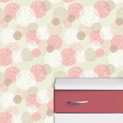 Girl Room Wallpaper, Nursery Wallpaper, Polka Dot Wallpaper, Kid's Wallpaper, Peel & Stick Wallpaper, Fabric Wallpaper, Removable Wallpaper