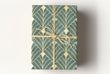 Load image into Gallery viewer, Art Deco Wrapping Paper, Geometric Gift Wrap, Elegant Wrapping Paper, Green and Gold Wrapping Paper, Unique Premium Gift Wrap
