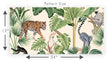 Load image into Gallery viewer, Jungle Wallpaper, Palm Trees Wallpaper, Tropical Wallpaper, Animal Wallpaper, African Wallpaper, Green Removable Peel &amp; Stick Wallpaper
