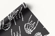 Load image into Gallery viewer, Bone Hands Wrapping Paper, Skeleton Gift Wrap, Black Gothic Wrapping Paper, Punk Wrapping Paper, Unique Premium Gift Wrap
