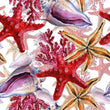 Load image into Gallery viewer, Starfish Wallpaper, Tropical Wallpaper, Coastal Wallpaper, Pink Beach Seashell Wallpaper, Peel &amp; Stick Wallpaper, Fabric Wallpaper

